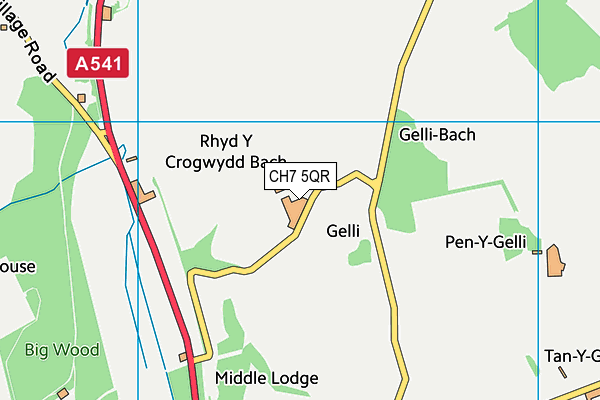 CH7 5QR map - OS VectorMap District (Ordnance Survey)