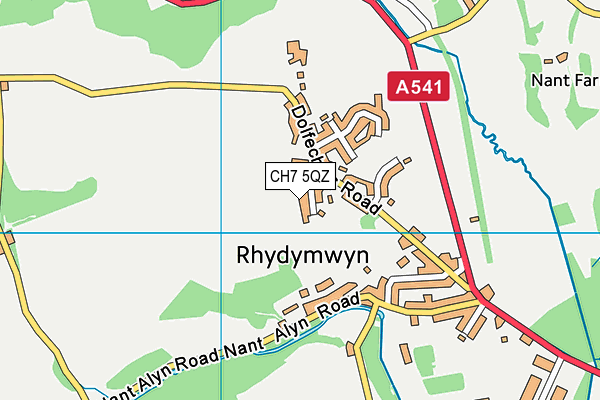 CH7 5QZ map - OS VectorMap District (Ordnance Survey)