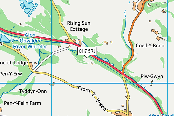 CH7 5RJ map - OS VectorMap District (Ordnance Survey)