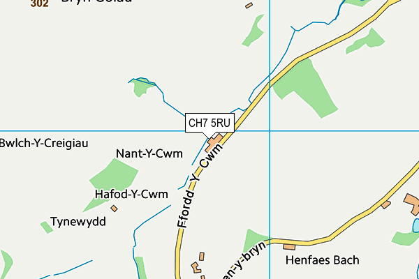 CH7 5RU map - OS VectorMap District (Ordnance Survey)