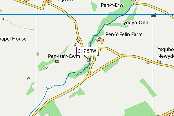 CH7 5RW map - OS VectorMap District (Ordnance Survey)