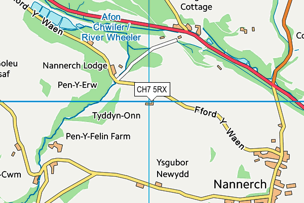 CH7 5RX map - OS VectorMap District (Ordnance Survey)