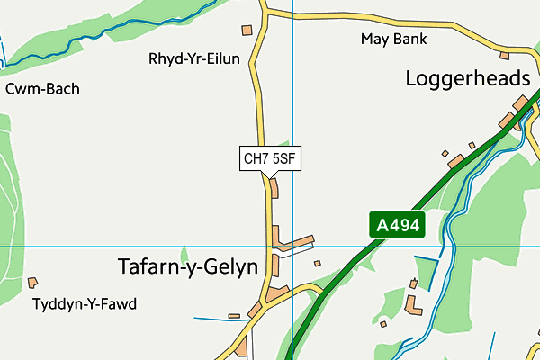 CH7 5SF map - OS VectorMap District (Ordnance Survey)