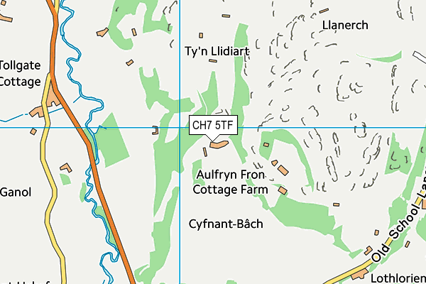 CH7 5TF map - OS VectorMap District (Ordnance Survey)