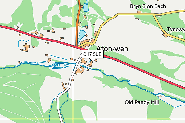 CH7 5UE map - OS VectorMap District (Ordnance Survey)