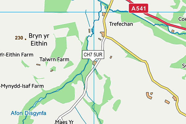 CH7 5UR map - OS VectorMap District (Ordnance Survey)