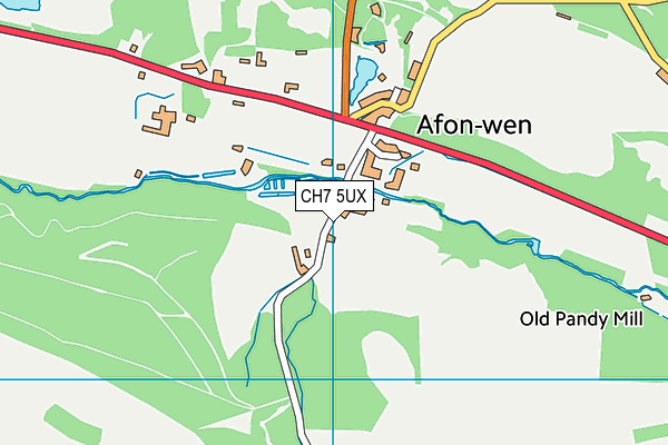 CH7 5UX map - OS VectorMap District (Ordnance Survey)