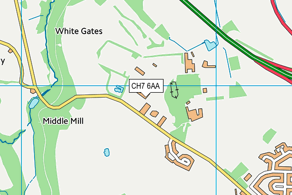 CH7 6AA map - OS VectorMap District (Ordnance Survey)