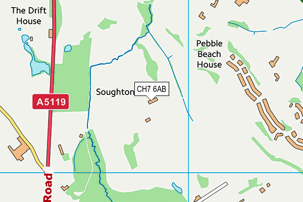 CH7 6AB map - OS VectorMap District (Ordnance Survey)