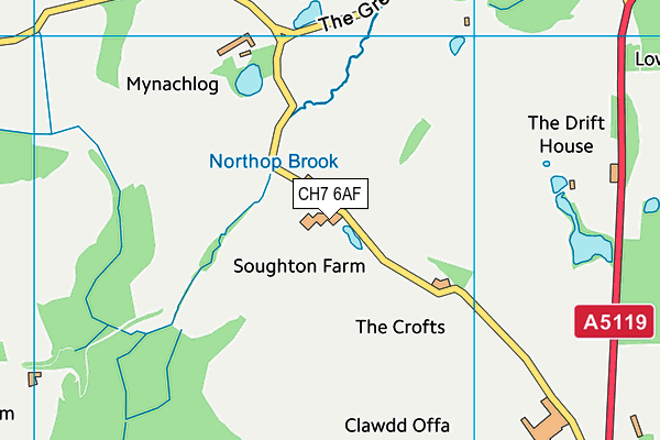 CH7 6AF map - OS VectorMap District (Ordnance Survey)