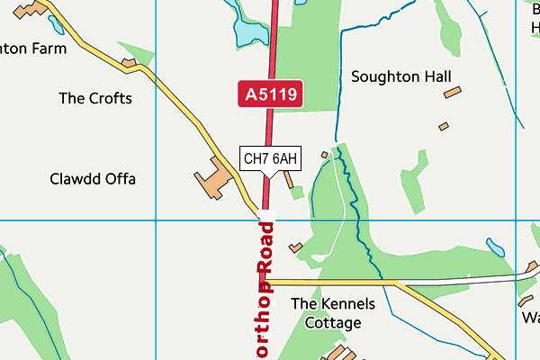 CH7 6AH map - OS VectorMap District (Ordnance Survey)