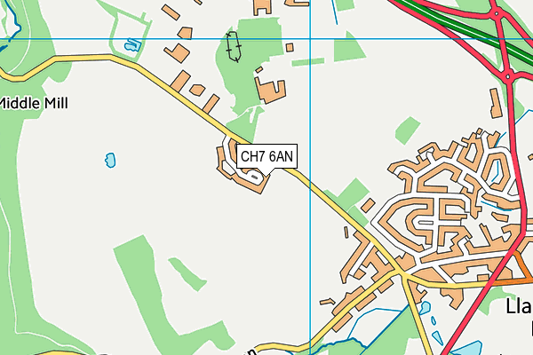 CH7 6AN map - OS VectorMap District (Ordnance Survey)