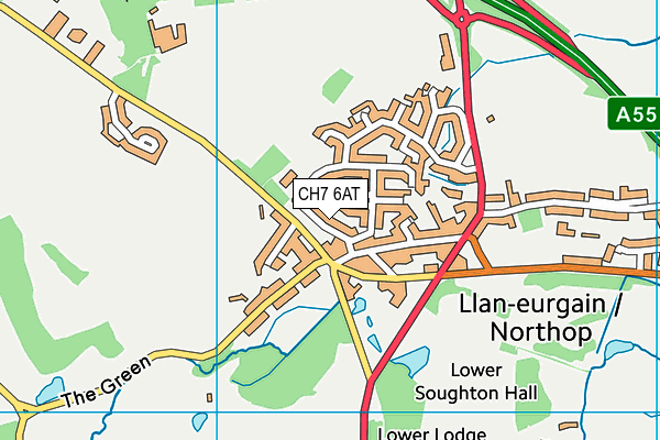 CH7 6AT map - OS VectorMap District (Ordnance Survey)