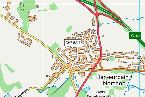 Ysgol Owen Jones C.P. map (CH7 6AU) - OS VectorMap District (Ordnance Survey)