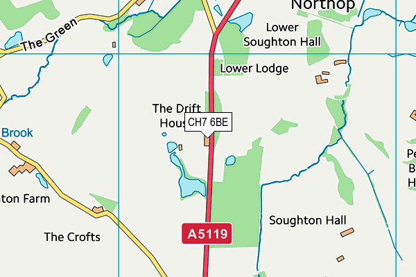 CH7 6BE map - OS VectorMap District (Ordnance Survey)