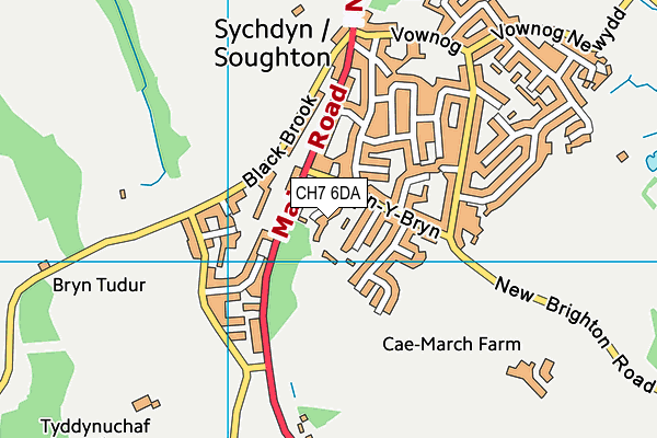 CH7 6DA map - OS VectorMap District (Ordnance Survey)