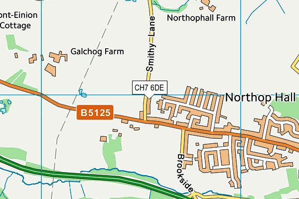 CH7 6DE map - OS VectorMap District (Ordnance Survey)