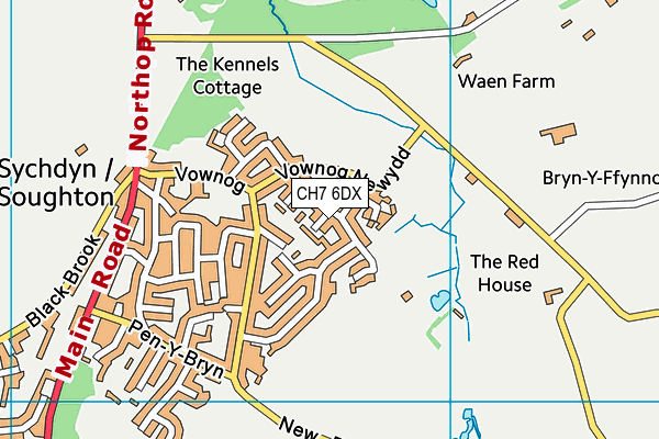 CH7 6DX map - OS VectorMap District (Ordnance Survey)