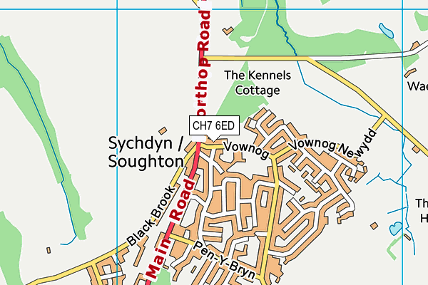 Sychdyn C.P. School map (CH7 6ED) - OS VectorMap District (Ordnance Survey)