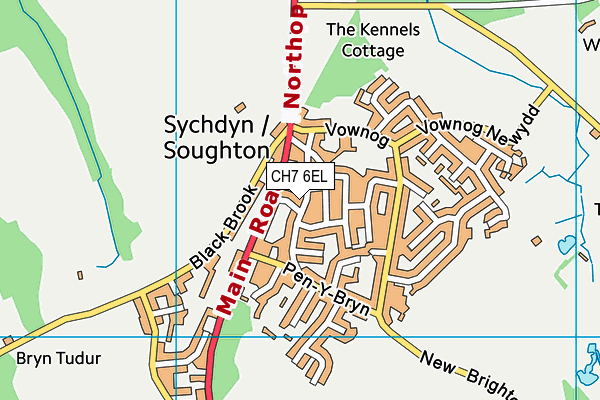 CH7 6EL map - OS VectorMap District (Ordnance Survey)