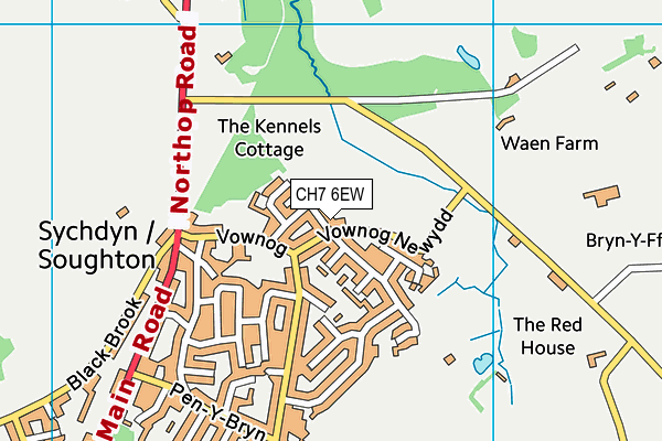 CH7 6EW map - OS VectorMap District (Ordnance Survey)