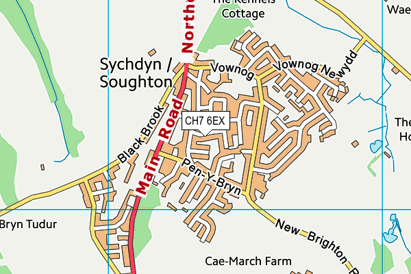 CH7 6EX map - OS VectorMap District (Ordnance Survey)