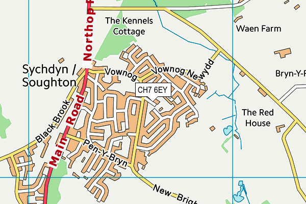 CH7 6EY map - OS VectorMap District (Ordnance Survey)