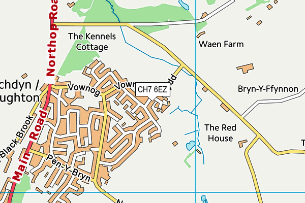 CH7 6EZ map - OS VectorMap District (Ordnance Survey)