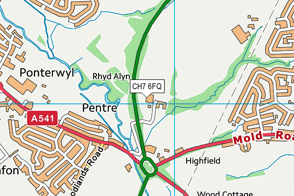 CH7 6FQ map - OS VectorMap District (Ordnance Survey)