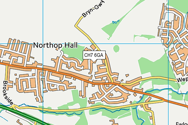 CH7 6GA map - OS VectorMap District (Ordnance Survey)