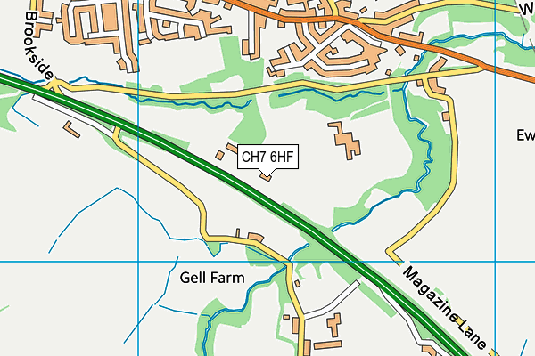 CH7 6HF map - OS VectorMap District (Ordnance Survey)