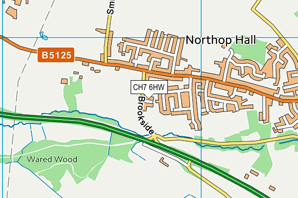 CH7 6HW map - OS VectorMap District (Ordnance Survey)