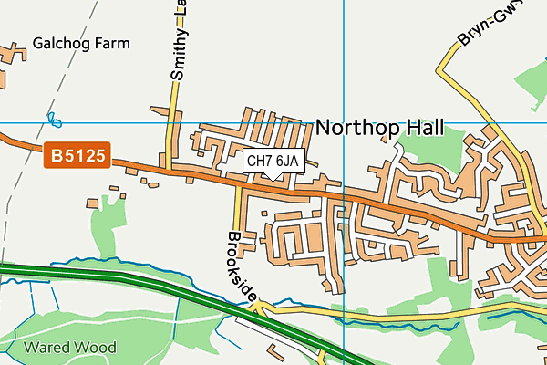 CH7 6JA map - OS VectorMap District (Ordnance Survey)