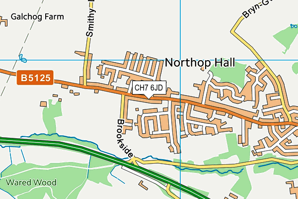 CH7 6JD map - OS VectorMap District (Ordnance Survey)