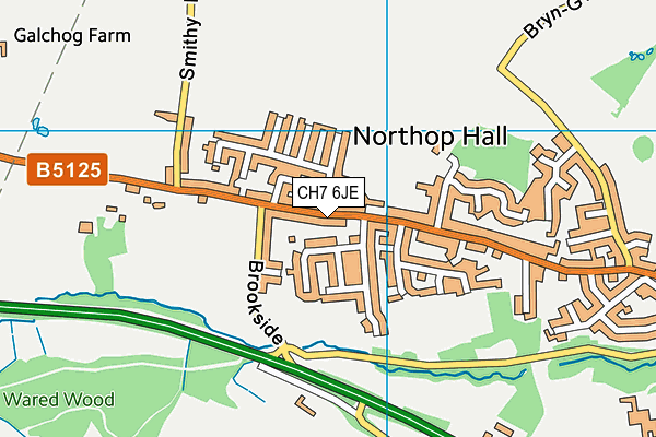 CH7 6JE map - OS VectorMap District (Ordnance Survey)