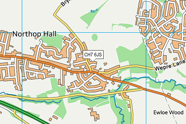 CH7 6JS map - OS VectorMap District (Ordnance Survey)