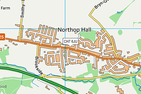 CH7 6JU map - OS VectorMap District (Ordnance Survey)