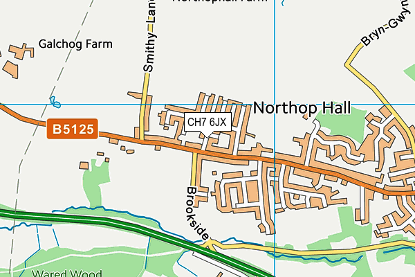 CH7 6JX map - OS VectorMap District (Ordnance Survey)