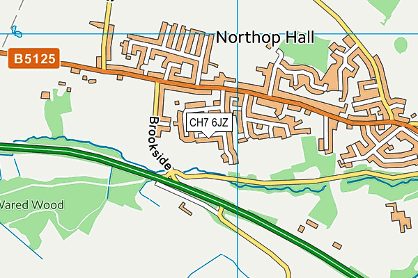 CH7 6JZ map - OS VectorMap District (Ordnance Survey)