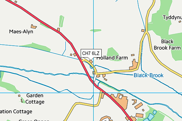 CH7 6LZ map - OS VectorMap District (Ordnance Survey)