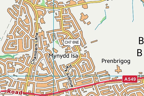 CH7 6NE map - OS VectorMap District (Ordnance Survey)