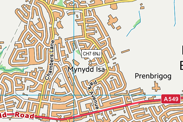 CH7 6NJ map - OS VectorMap District (Ordnance Survey)