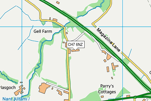 CH7 6NZ map - OS VectorMap District (Ordnance Survey)