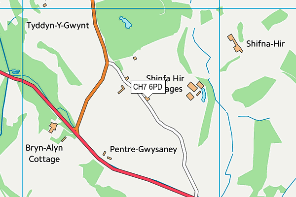 CH7 6PD map - OS VectorMap District (Ordnance Survey)