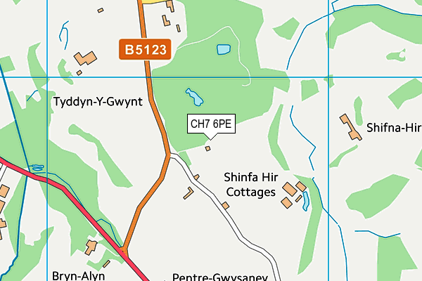 CH7 6PE map - OS VectorMap District (Ordnance Survey)
