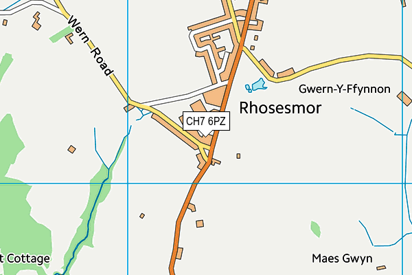 CH7 6PZ map - OS VectorMap District (Ordnance Survey)