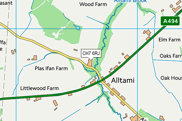 CH7 6RJ map - OS VectorMap District (Ordnance Survey)