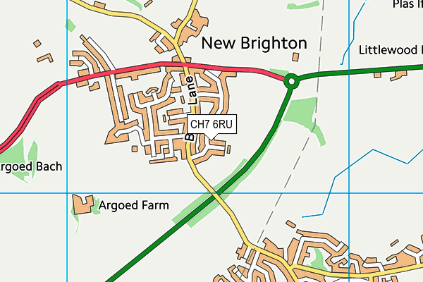 CH7 6RU map - OS VectorMap District (Ordnance Survey)