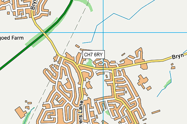 Argoed High School map (CH7 6RY) - OS VectorMap District (Ordnance Survey)