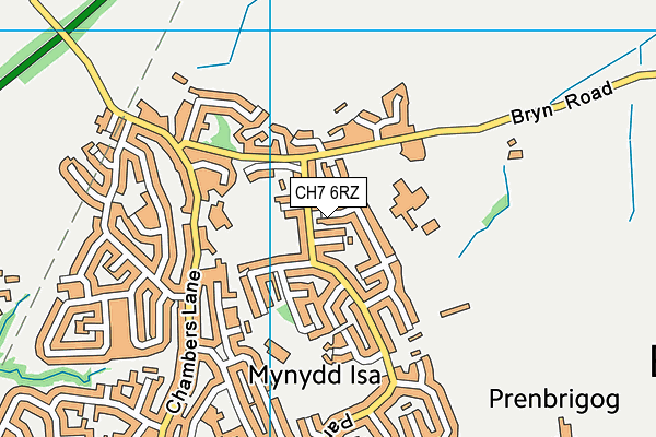 CH7 6RZ map - OS VectorMap District (Ordnance Survey)